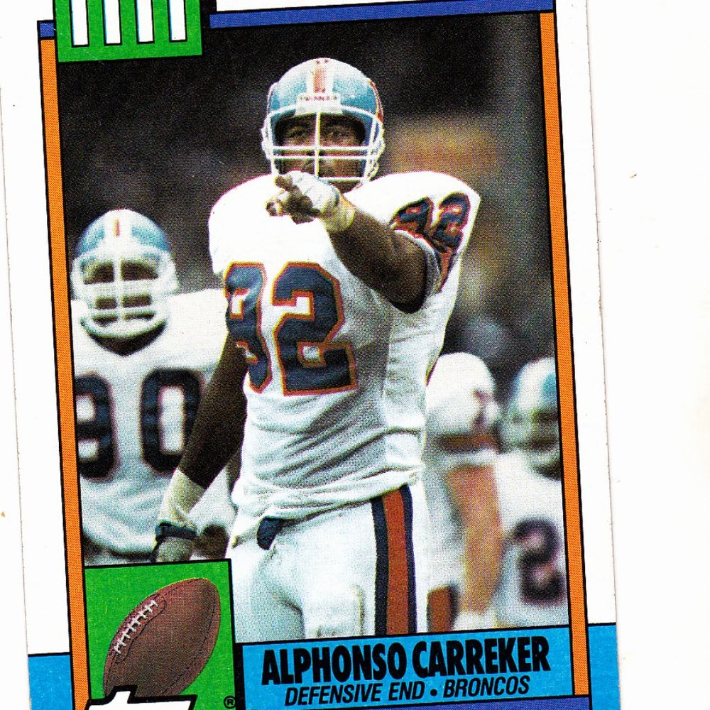 Alphonso Carreker #46 - Broncos 1990 Topps Football Trading Card